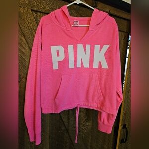 Pink VS Cropped Hoodie